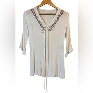 Xanab Tamara Zovich White Peasant Blouse| Women’s S